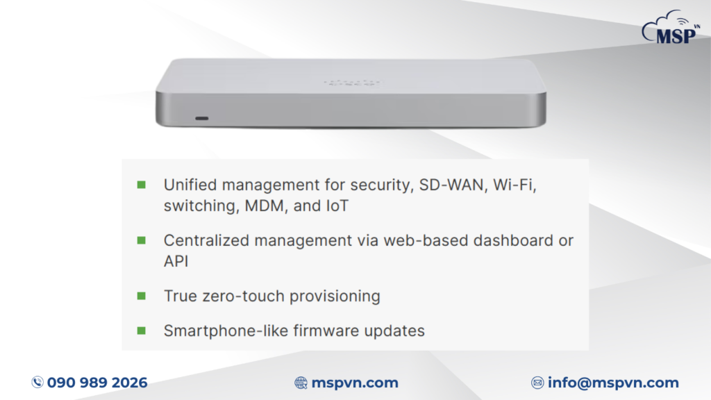 Thông số kỹ thuật Cisco Meraki MX68