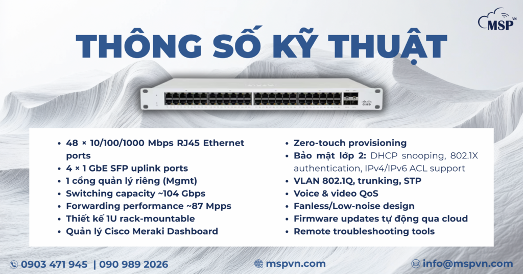 thông số kỹ thuật MS130-48