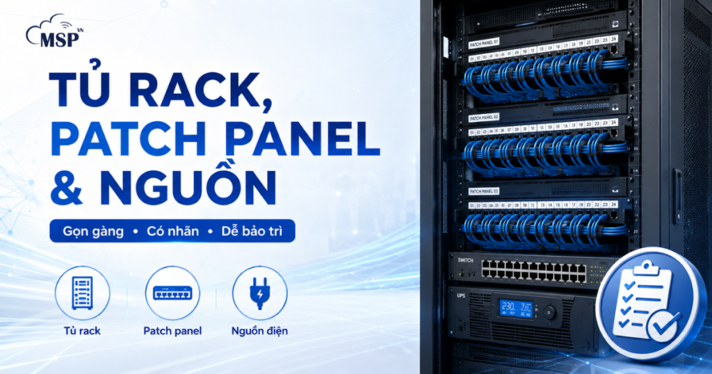tủ rack patch panel hệ thống mạng