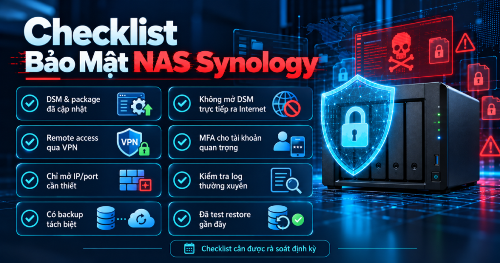 checklist bảo mật nas synology