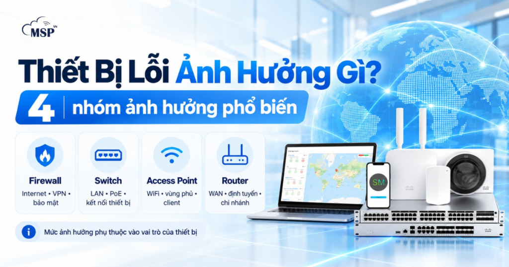 thiết bị lỗi ảnh hưởng