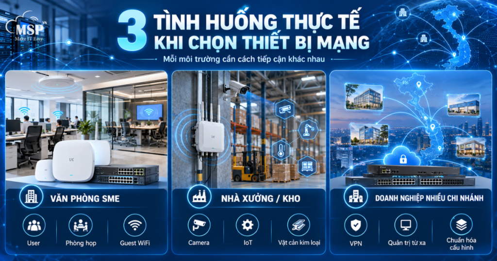 3 tình huống thực tế khi chọn thiết bị mạng